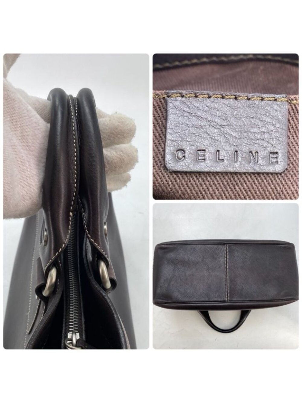 Celine Hand Tote Boogie Leather Brown Formal - Picture 4 of 16